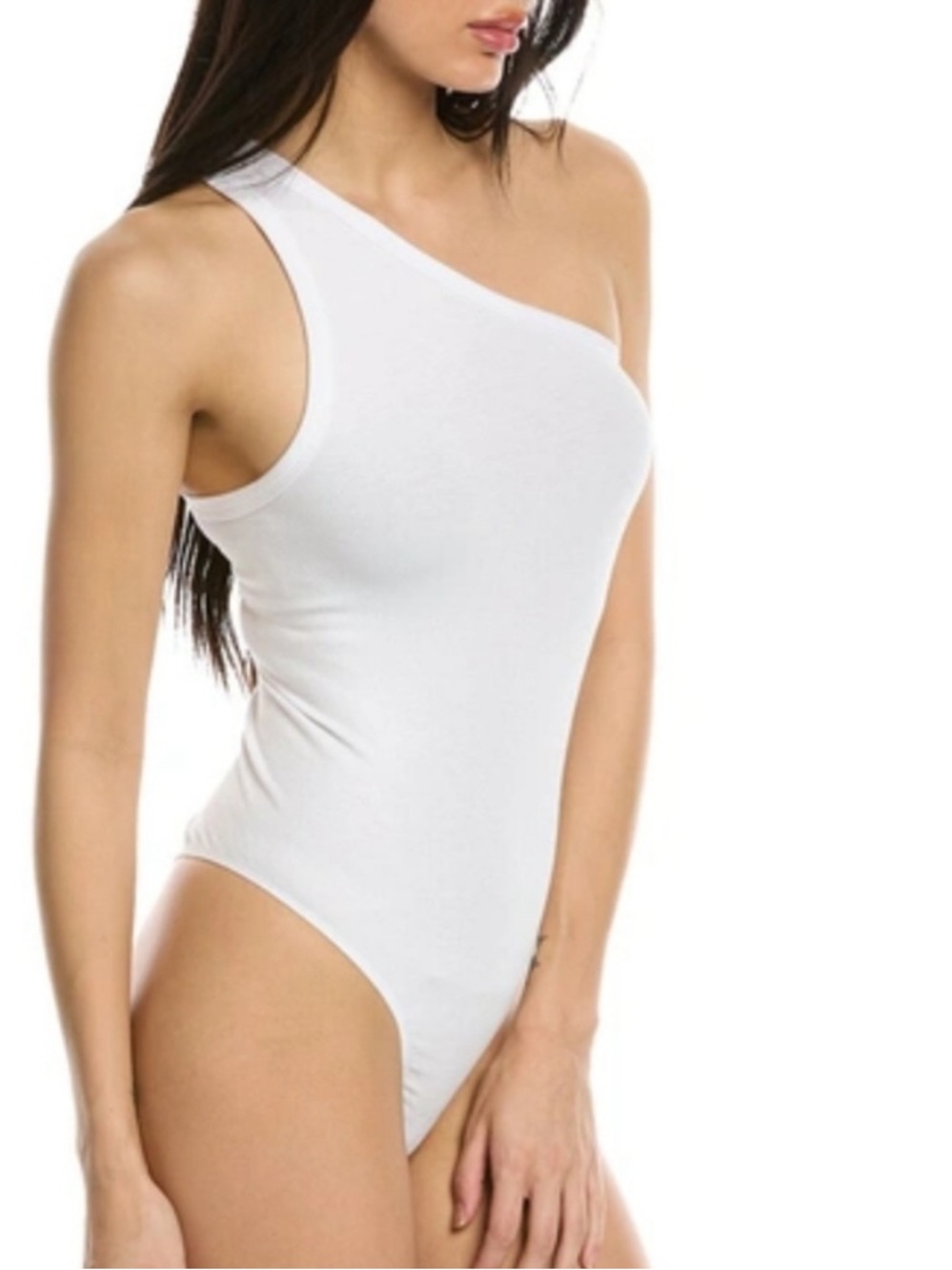 One-Shoulder White Bodysuit